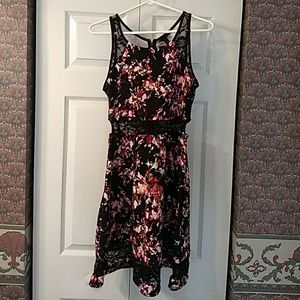 Dress with lacey peek-a-boo waist