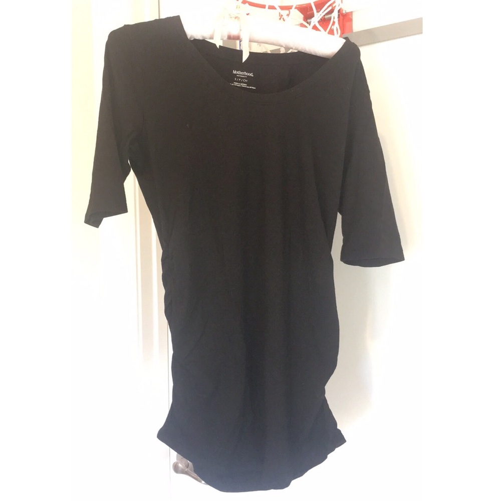 Motherhood Maternity 3/4 Length Black T Shirt