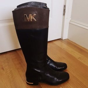 Michael Kors Black/Brown Riding Boots