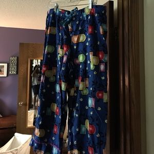 Royal blue print pajama pants