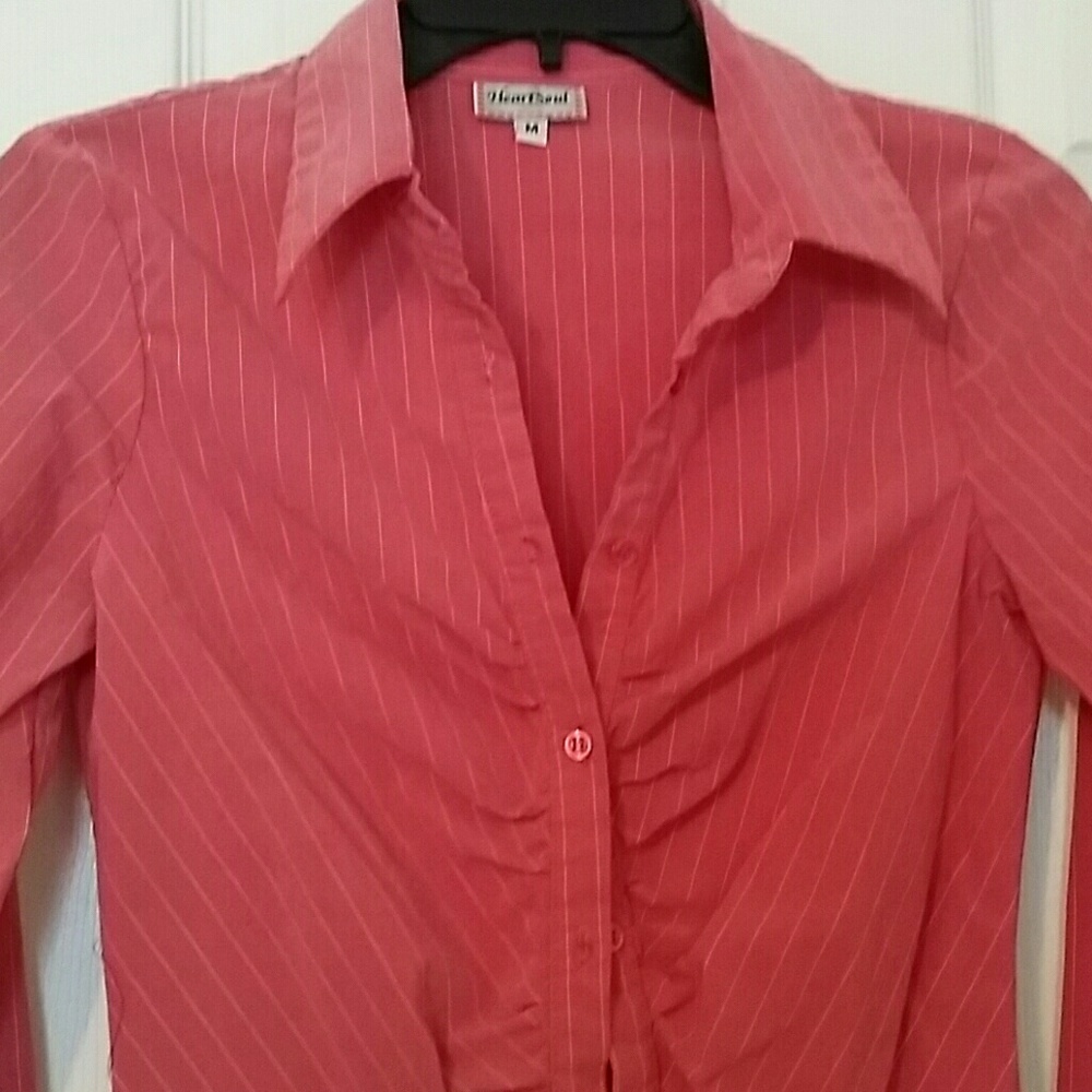 Coral blouse top