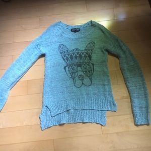 Crotchet pug with glasses sweater