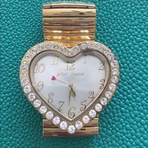Betsey Johnson gold heart-shaped watch