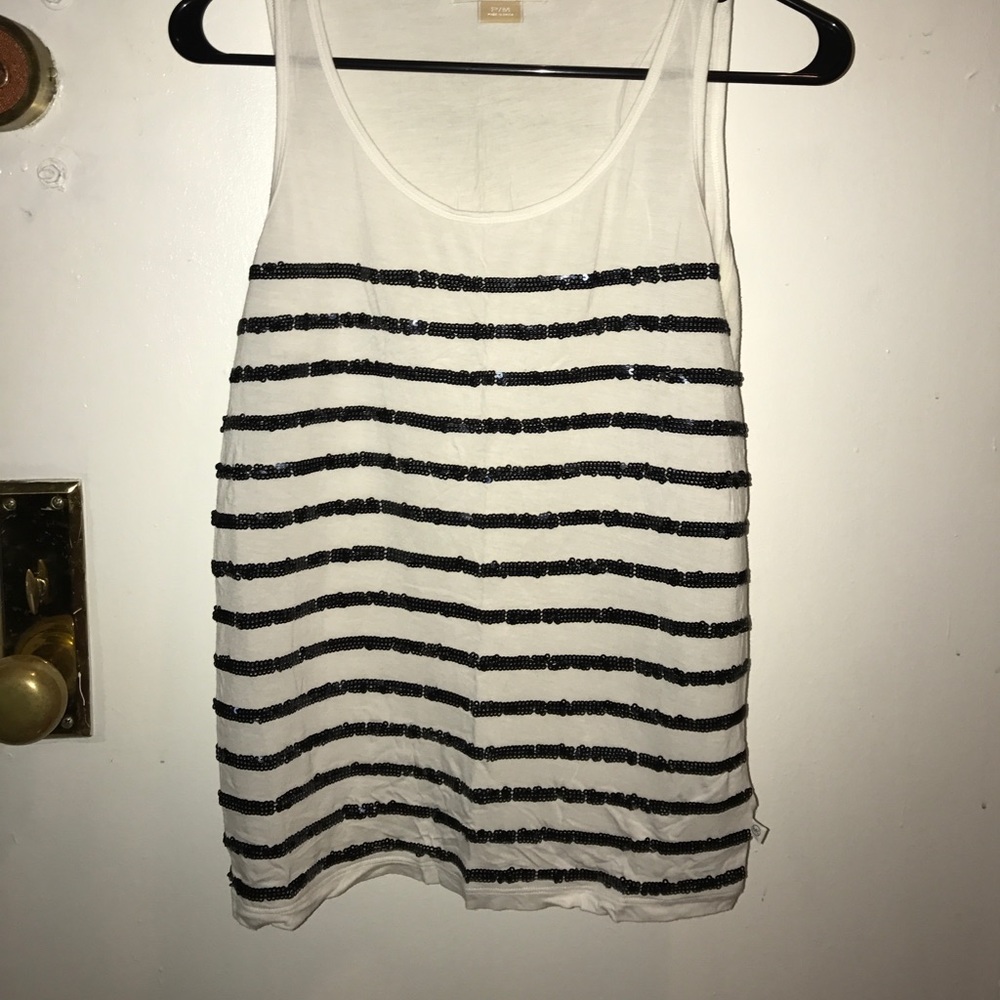 Striped Sequin Tank Top