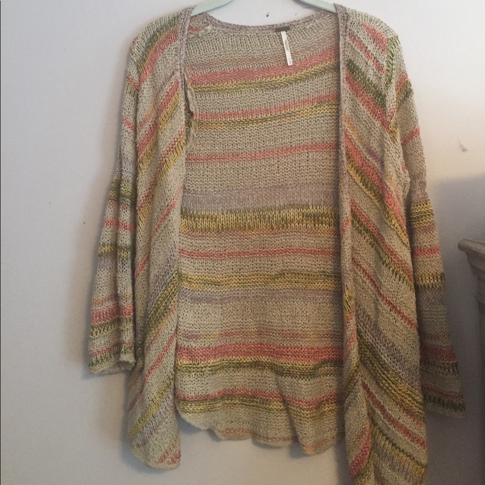 Free People Multicolored Knit Cardigan