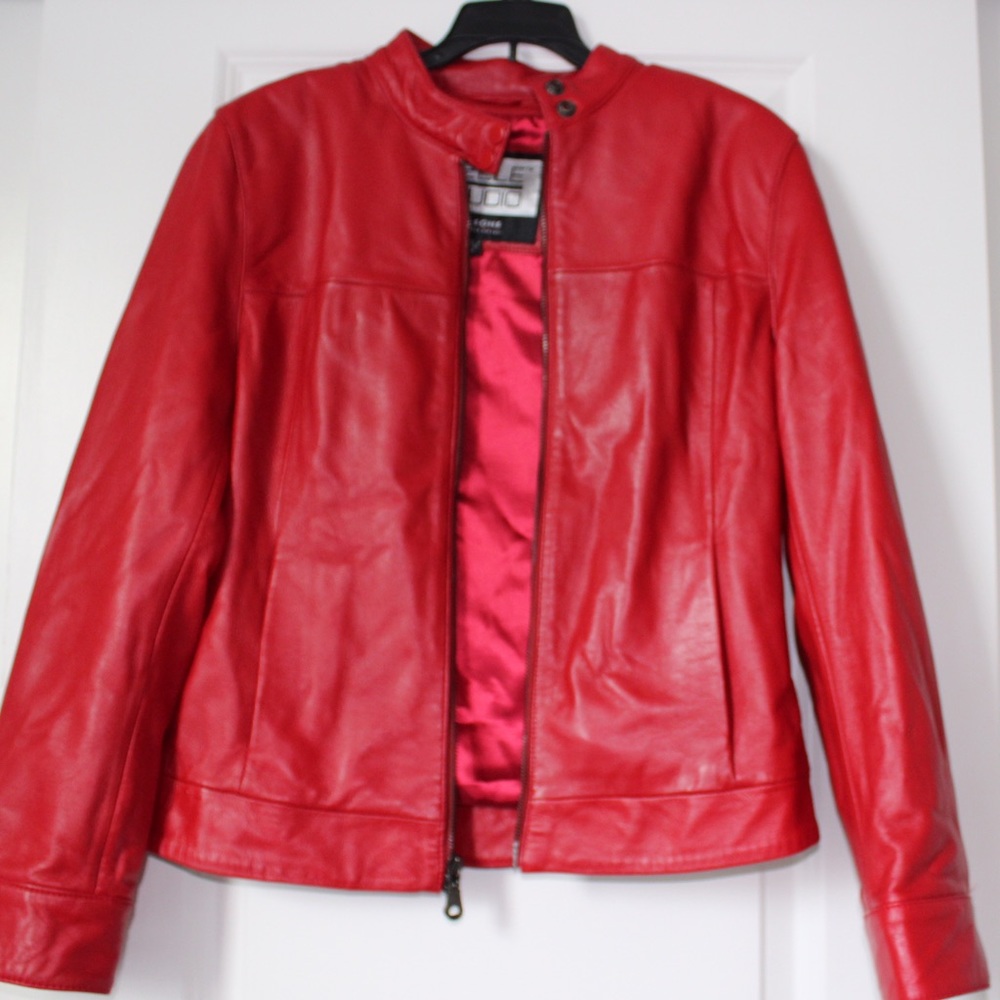Pelle Studio Wilsons 100%  Real Leather Red Jacket