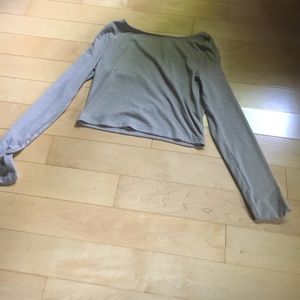 Tan long sleeve crop top