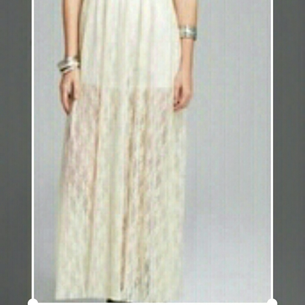 Cream Sheer maxi skirt