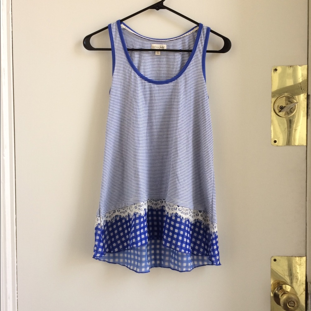 !!$5 Sale!! Maison Jules, Blue Striped Tank