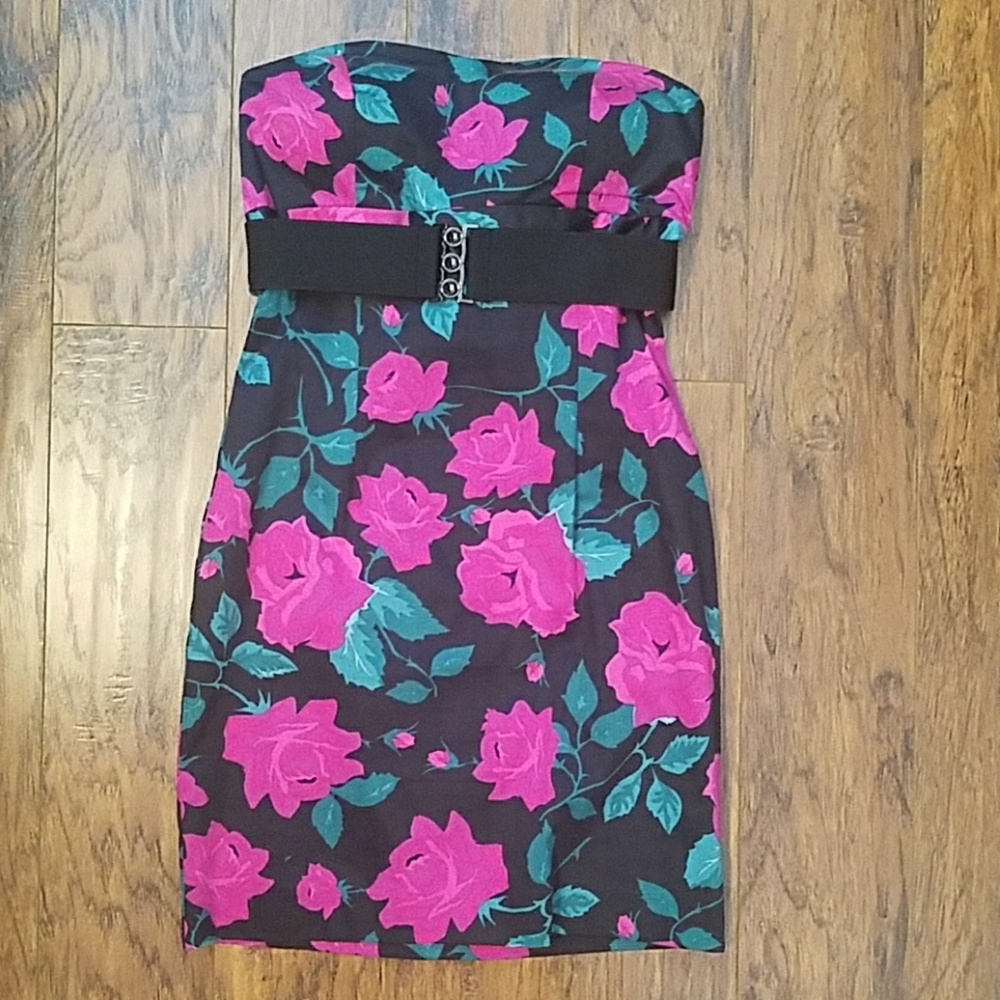 Strapless Floral Dress Small