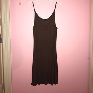 Brown Tank Top Dress/Slip - Form Fitting
