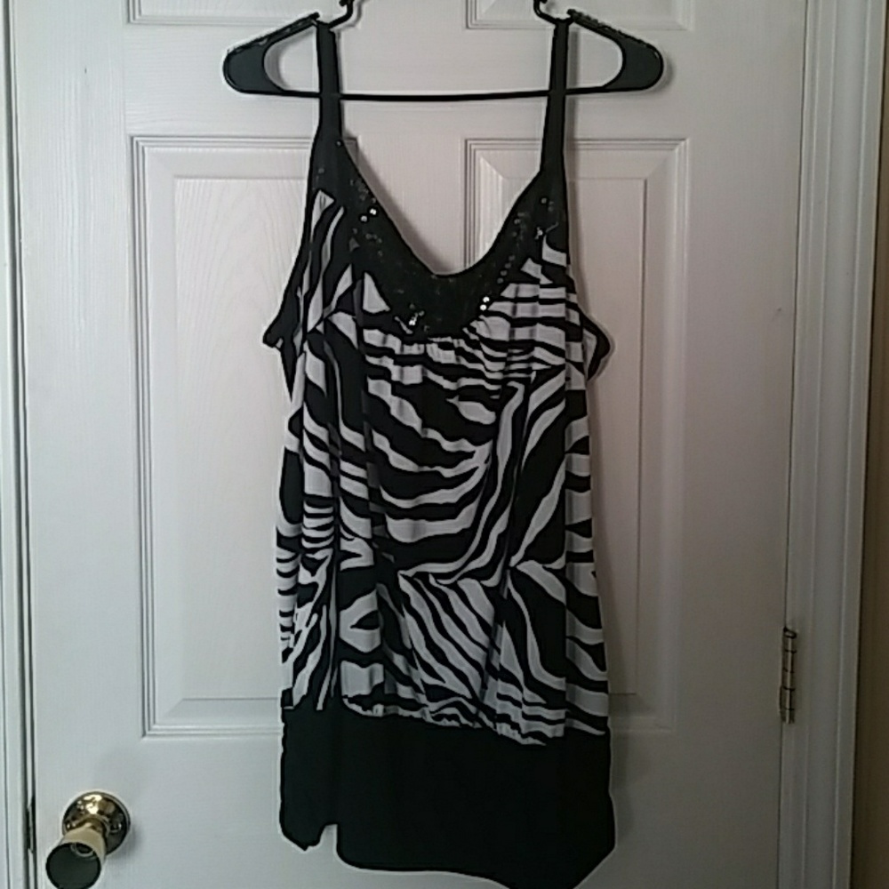 Torrid zebra sequined tank top