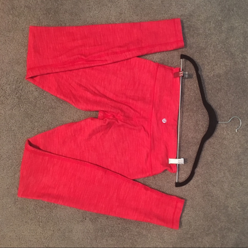 LULU red leggings! Size 6