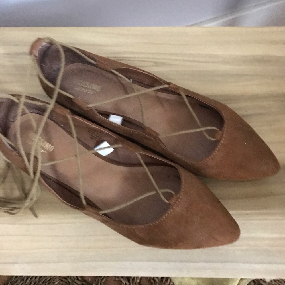 Lace up ballet flats