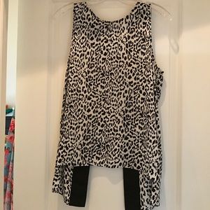 Parker black and white cheetah print top