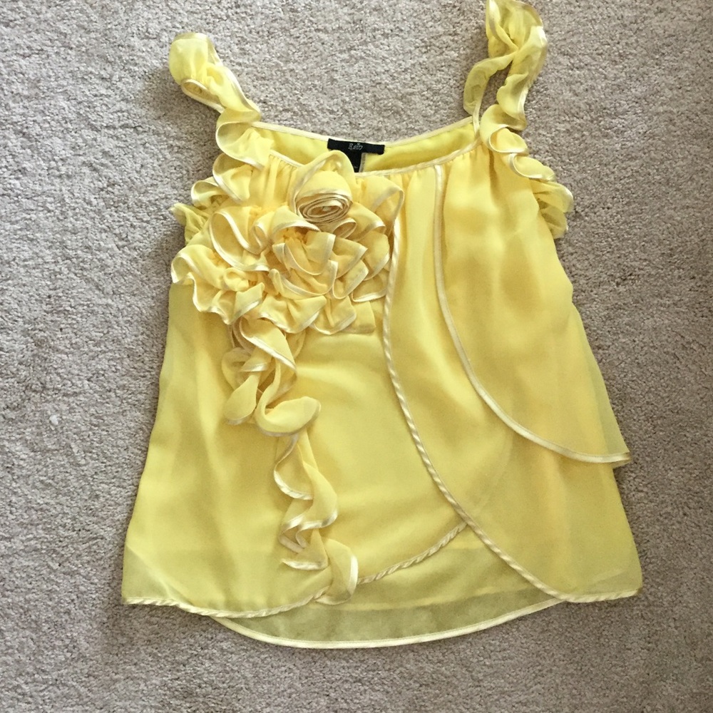 Yellow ruffle blouse
