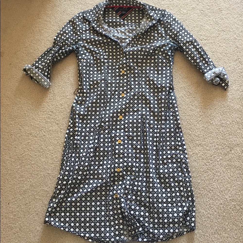 Navy shirt dress