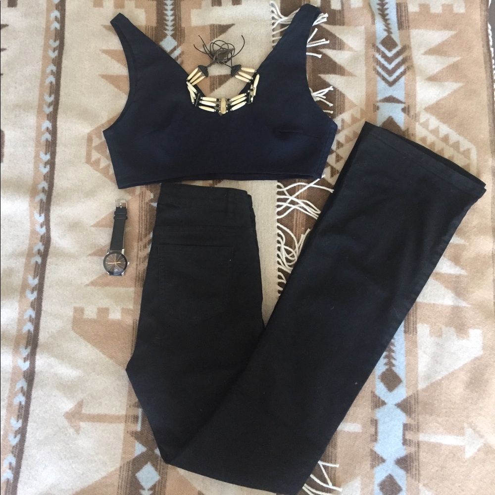 H&M Black Bell Bottom Jeans