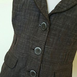 My Michelle Brown Button Up Vest Size L