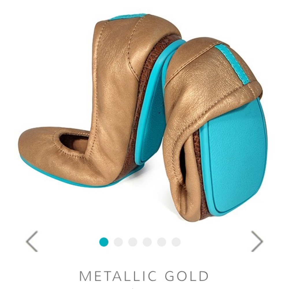 Tieks flats! Metallic gold color. Worn 3x!
