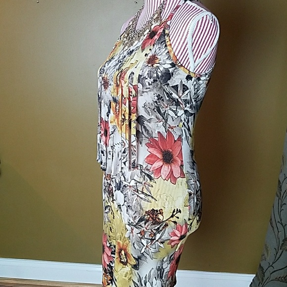Floral Print Fringe Dress - Picture 5 of 7