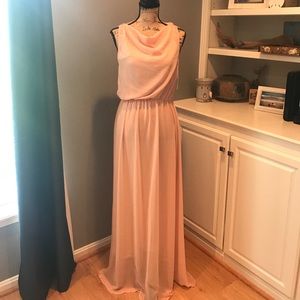 Paper Crown Pink Chiffon Maxi Dress