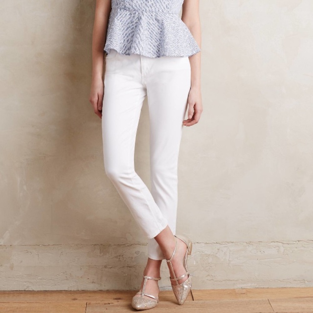 AG White Stevie Ankle Jeans