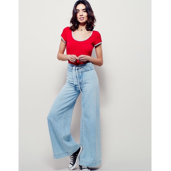 Free People Denim - FINAL SALE ⚡️Free people belted wide leg jeans