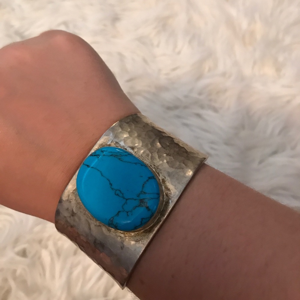 Silver and Turquoise Cuff