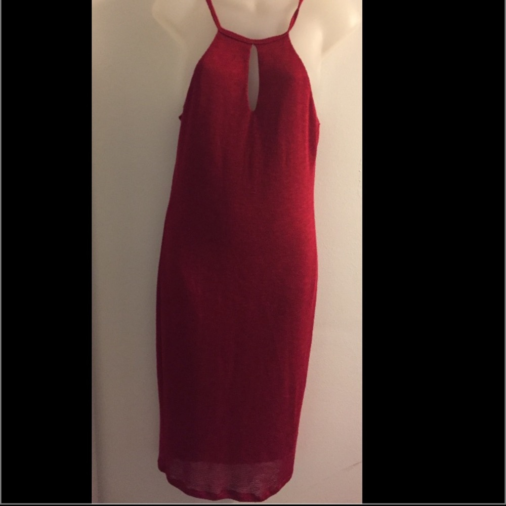 Red keyhole dress