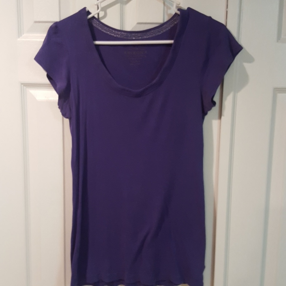 Purple Scoop Neck T-shirt