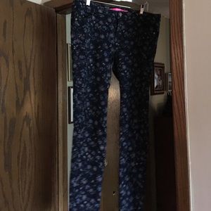 Navy floral straight leg jeans