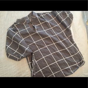 Grey & White Blouse