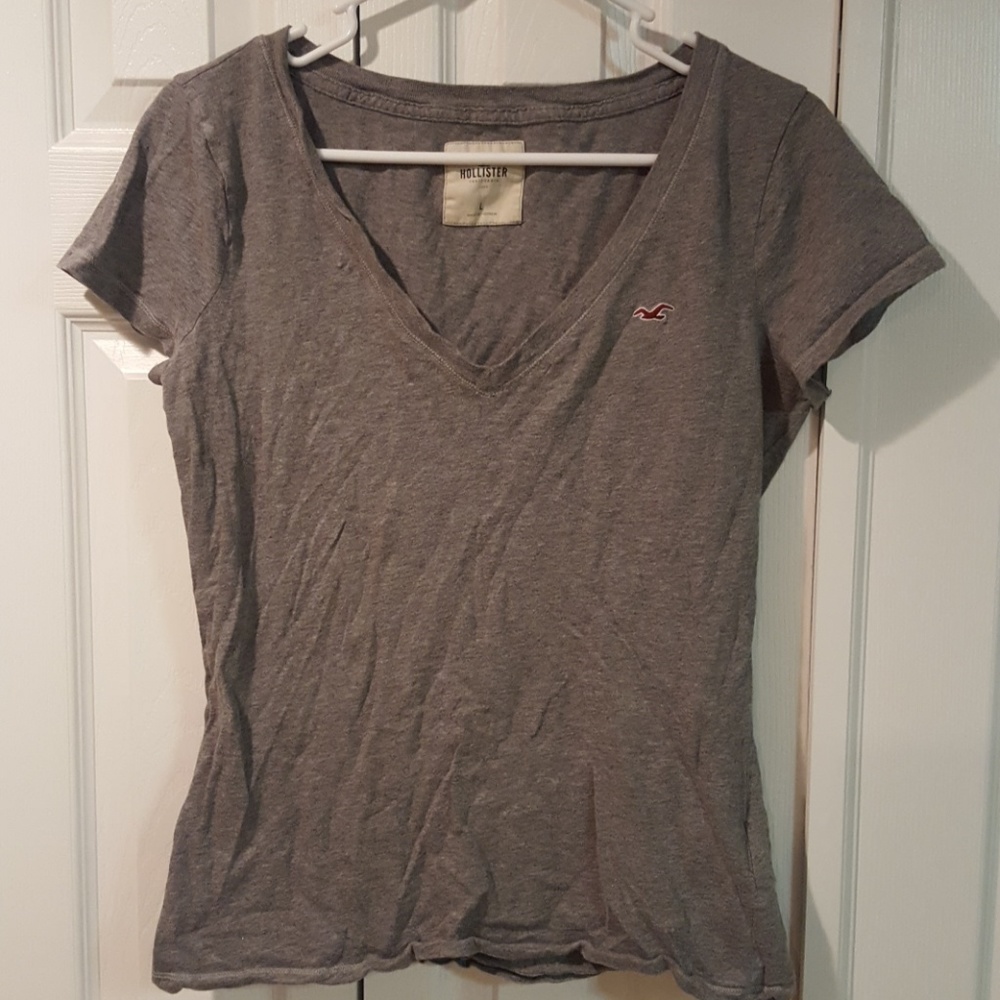Heather Gray Hollister V-neck T-shirt