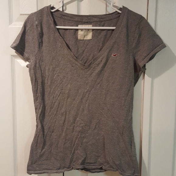 Heather Gray Hollister V-neck T-shirt - Picture 1 of 2