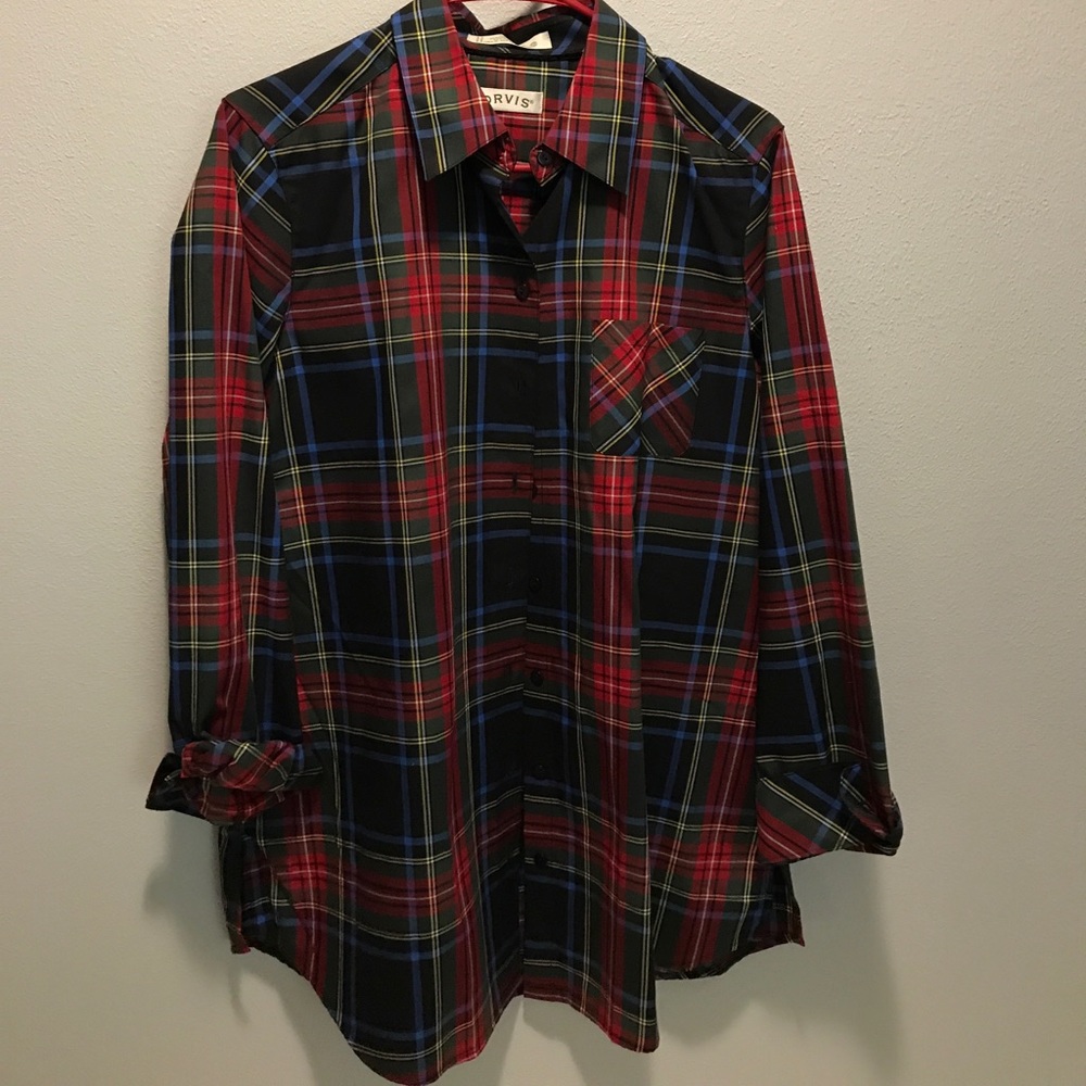 Black plaid button down. Orvis
