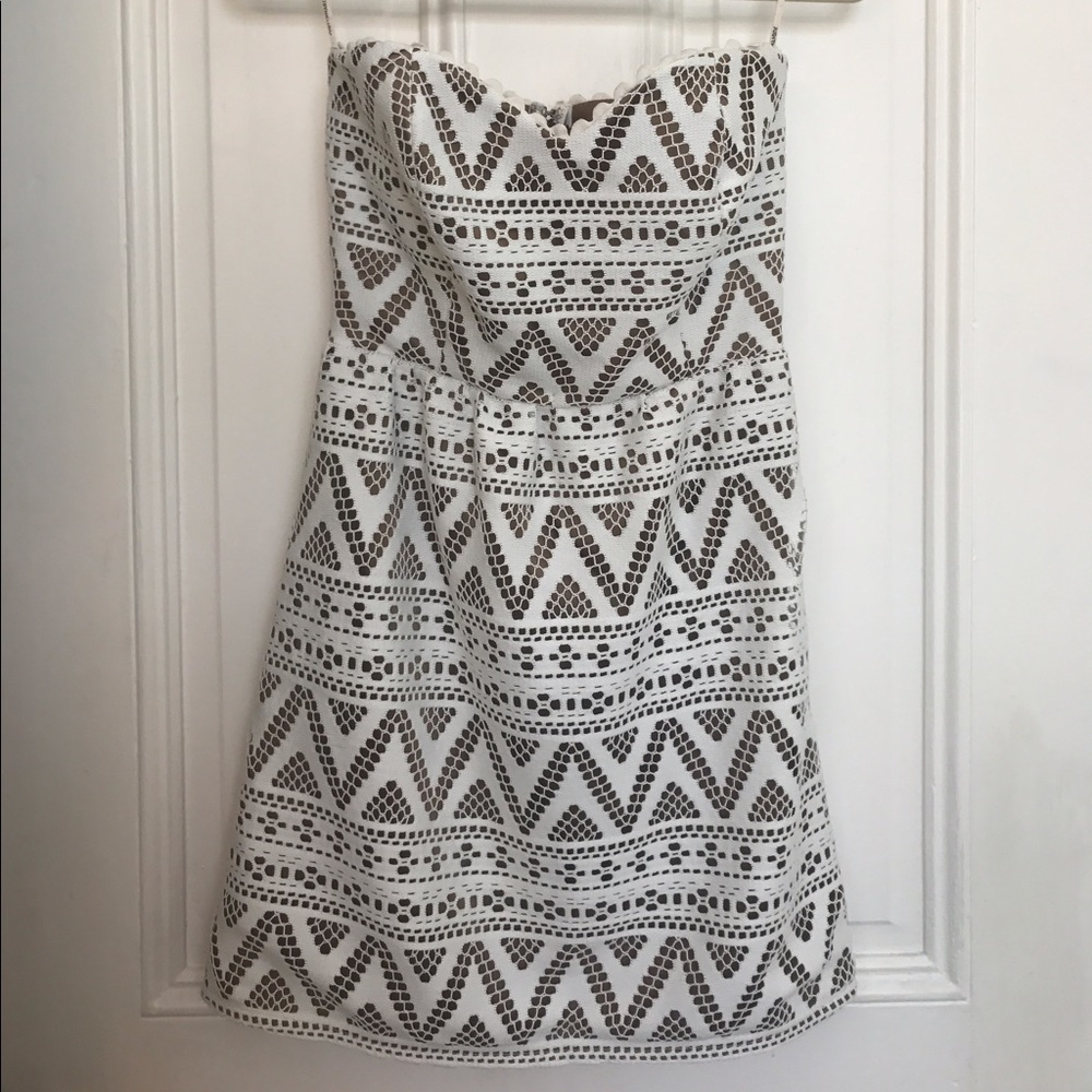 Judith March Strapless Crochet Dress