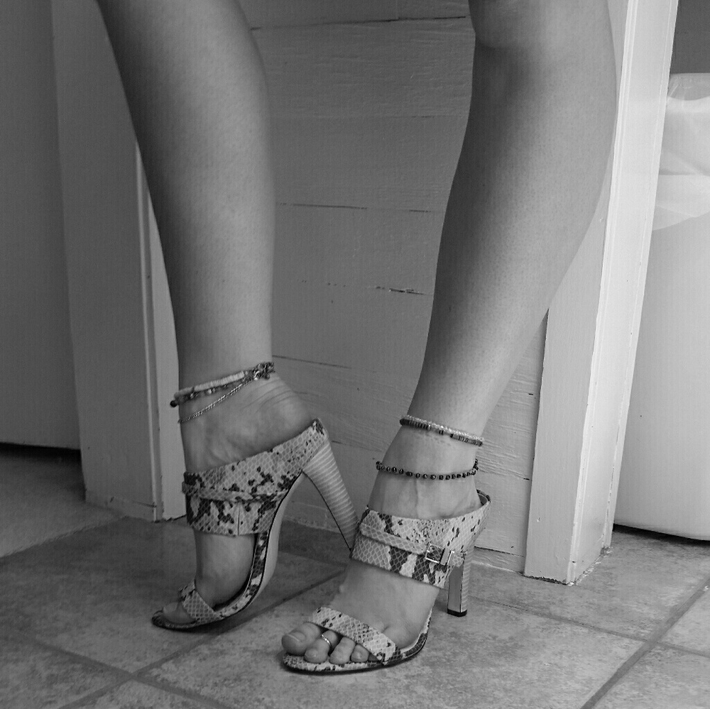 Calvin Klein Snake Skin Print Heels