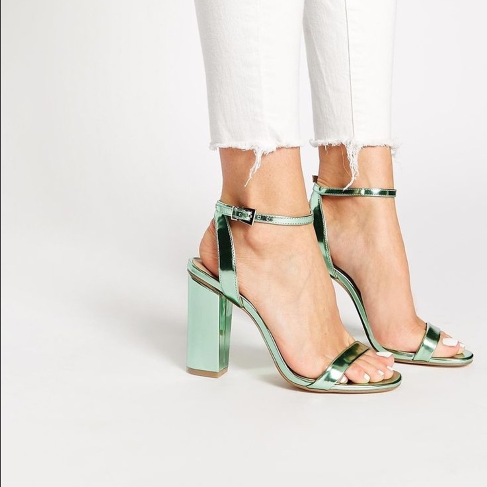 ASOS • Green metallic sandal