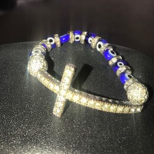 Cross And Evil eye bracelet