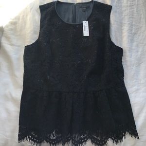 Jcrew Lace Peplum Top