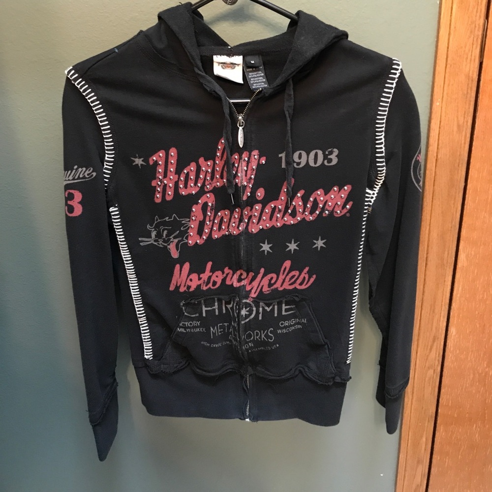 Zip up hoodie. Harley Davidson