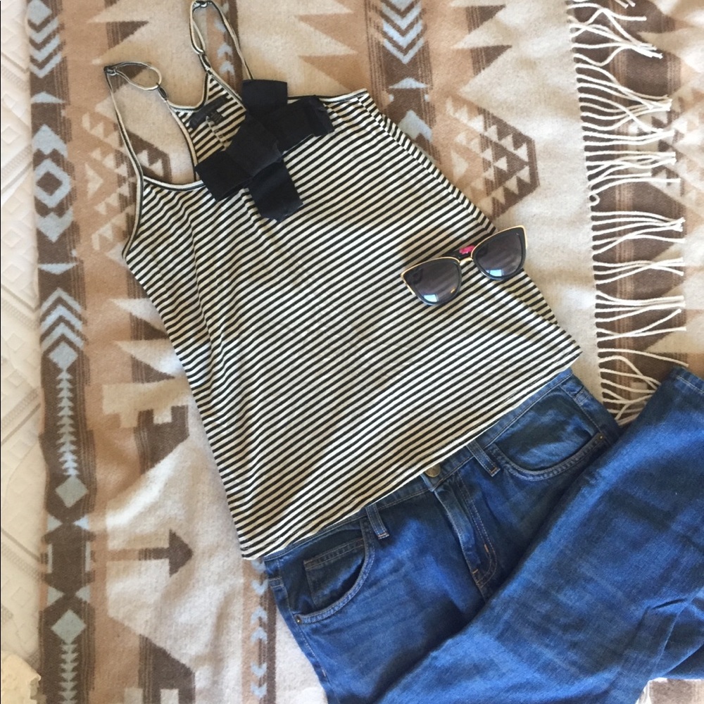 Lucca Couture Spaghetti Strap Tank w/Bow