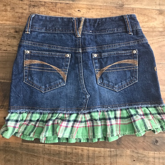 SOLD Justice jean and flannel plaid skirt - sz 12 - Picture 2 of 3