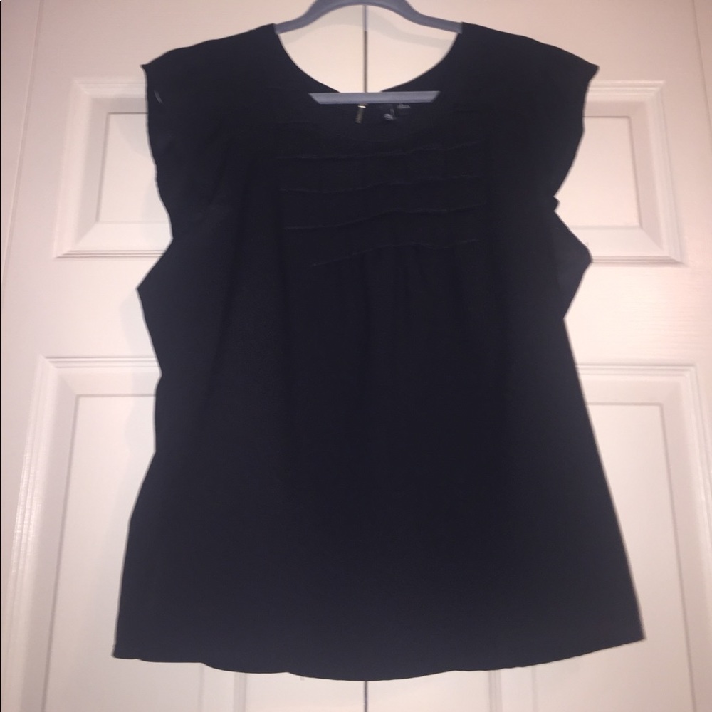 Black ruffled blouse