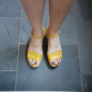 Camper women's wedges sandals yellow sz 9