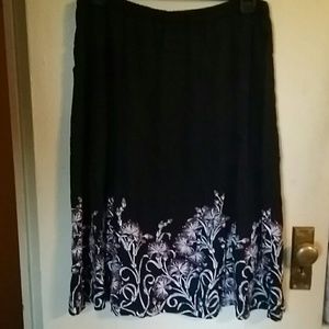 Black floral skirt