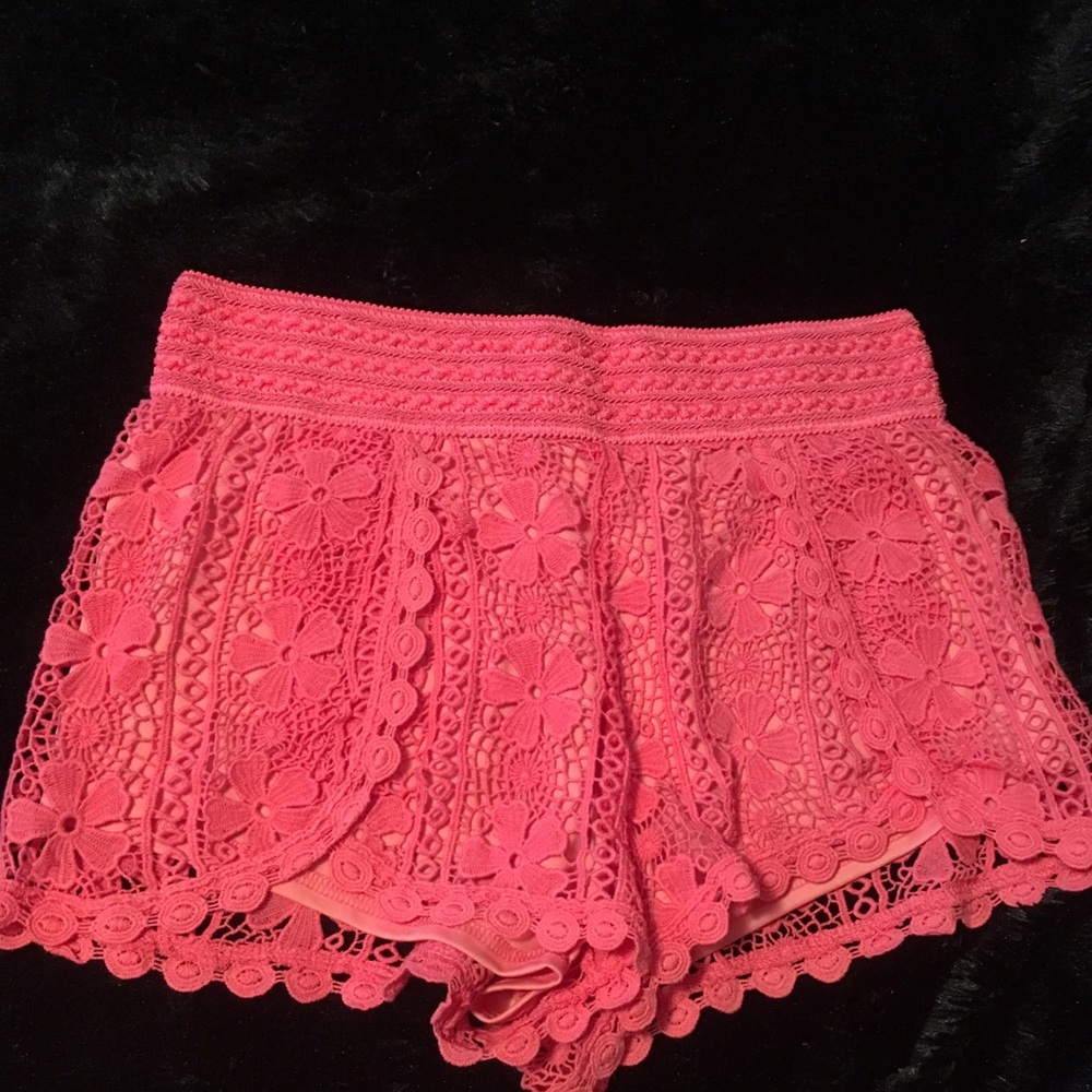 Pretty Hot Pink Lacy Shorts