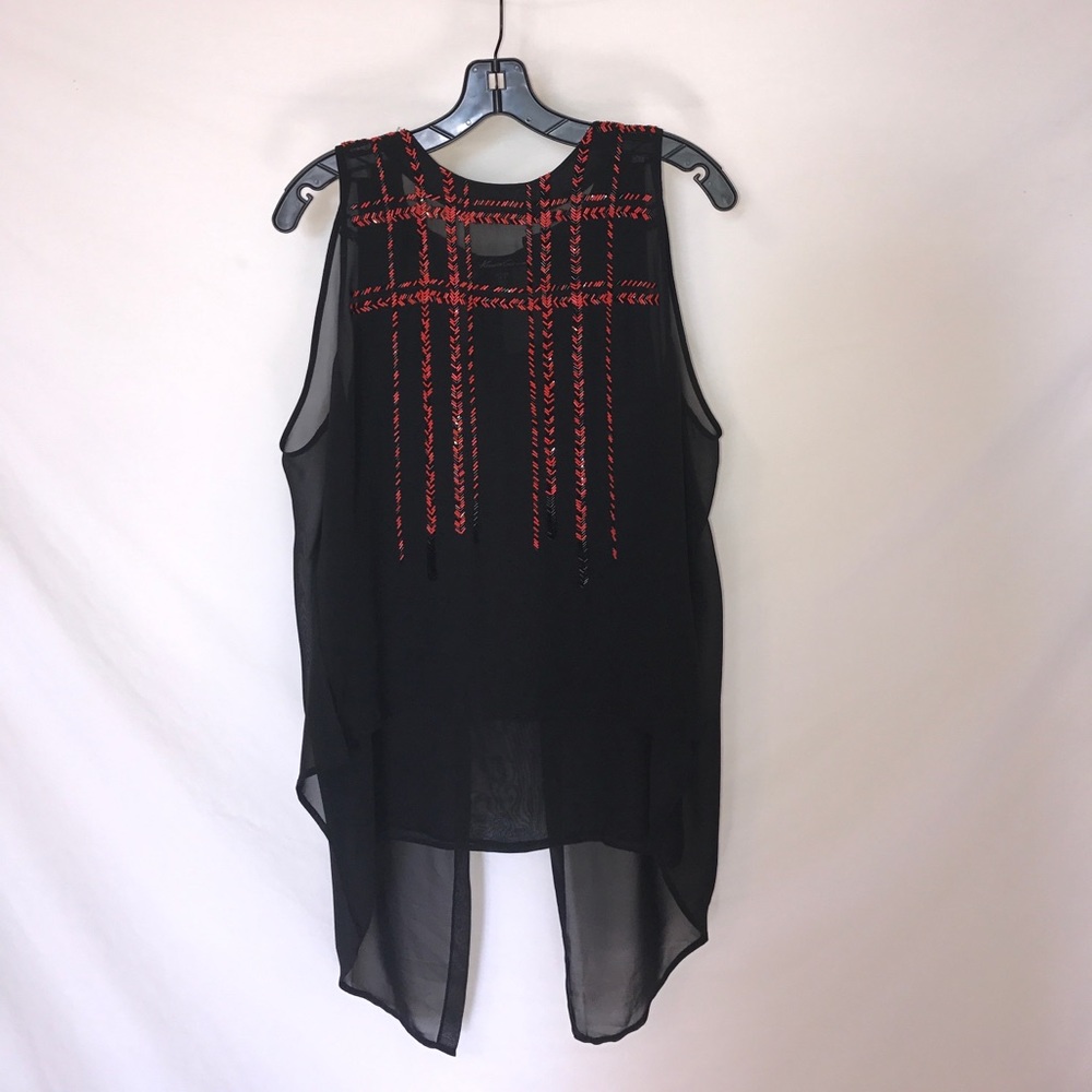 Kenneth Cole beaded chiffon blouse