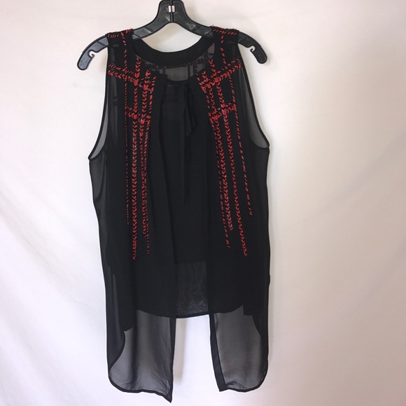 Kenneth Cole beaded chiffon blouse - Picture 3 of 4